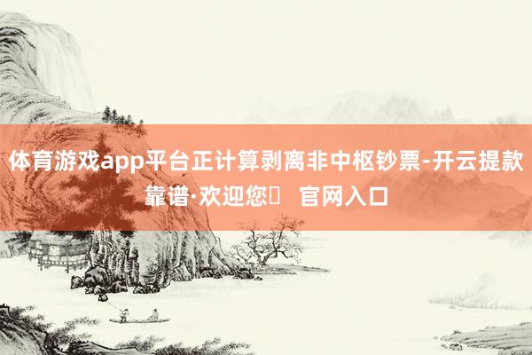 体育游戏app平台正计算剥离非中枢钞票-开云提款靠谱·欢迎您✅ 官网入口